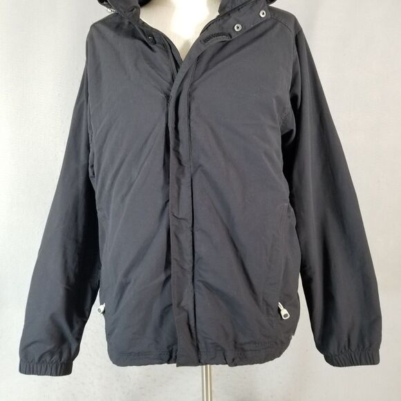 LL Bean windbreaker jacket men's large black hooded outdoor lined - Picture 3 of 7